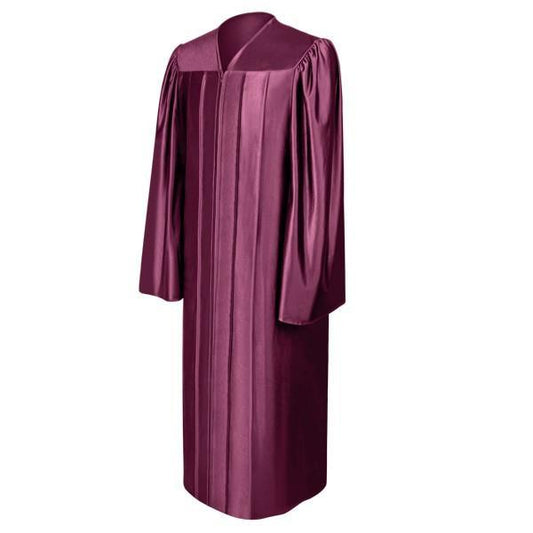 Shiny Maroon High School Gown - Graduation Cap&Gown