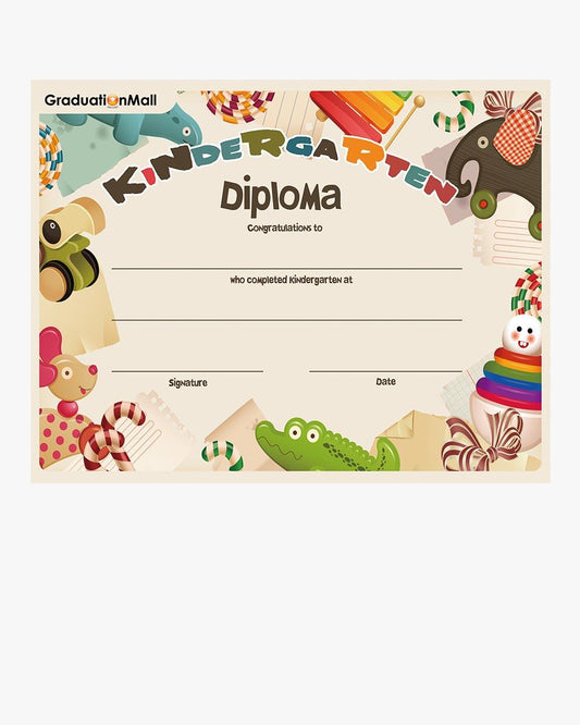 Kindergarten/Preschool Diploma - Graduation Cap&Gown