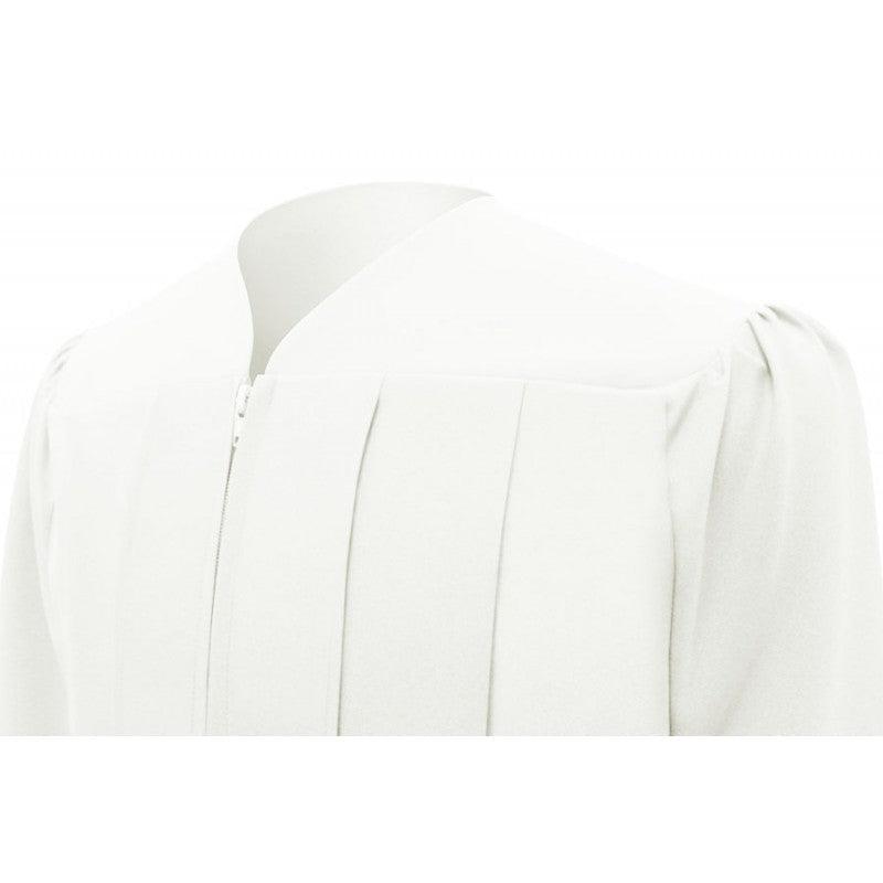 Matte White Junior High/Middle School Cap & Gown - Graduation Cap&Gown