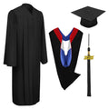 Matte Black Bachelors Cap, Gown & Hood Package - Graduation Cap&Gown