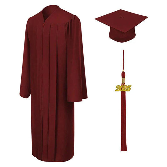Matte Burgundy Junior High/Middle School Cap & Gown - Graduation Cap&Gown