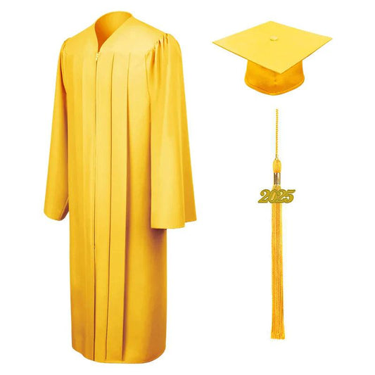 Matte Gold Junior High/Middle School Cap & Gown - Graduation Cap&Gown