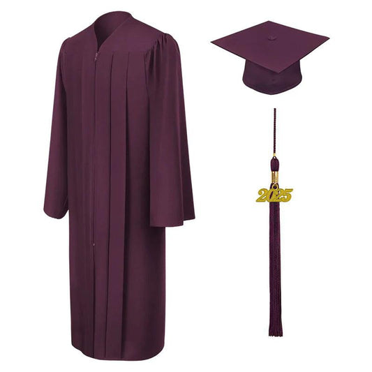 Matte Maroon Junior High/Middle School Cap & Gown - Graduation Cap&Gown