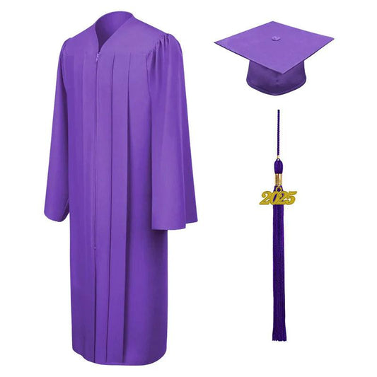 Matte Purple Junior High/Middle School Cap & Gown - Graduation Cap&Gown