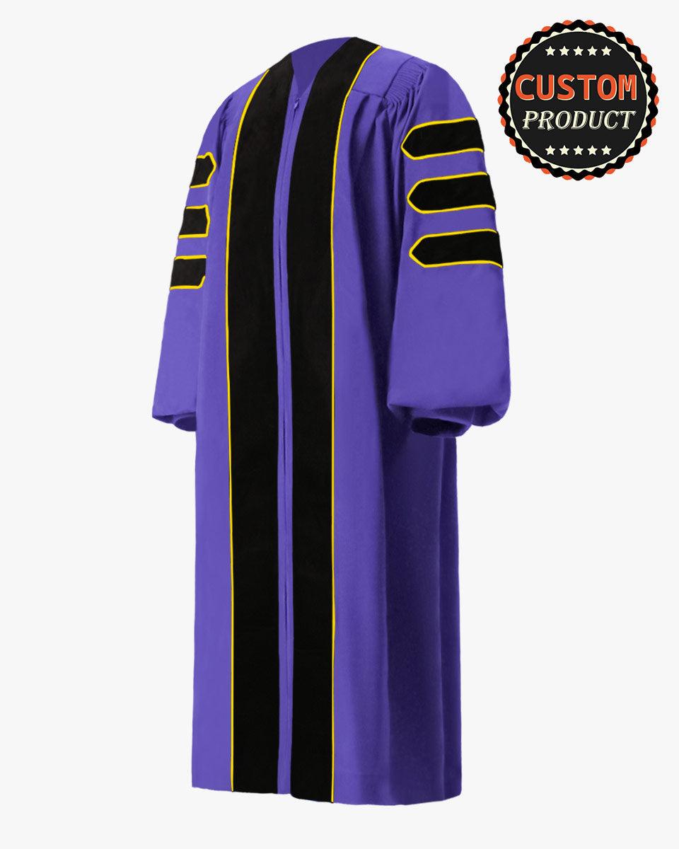 Custom Deluxe Doctoral Gown - Velvet Split - Graduation Cap&Gown