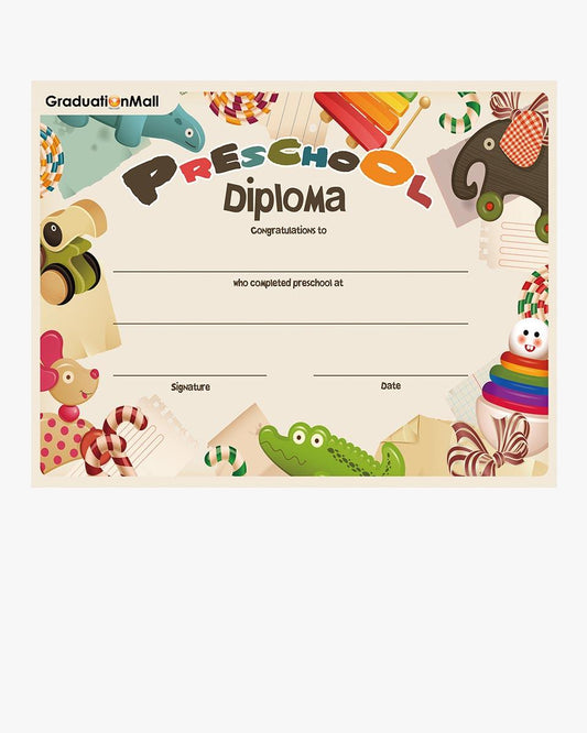 Kindergarten/Preschool Diploma - Graduation Cap&Gown