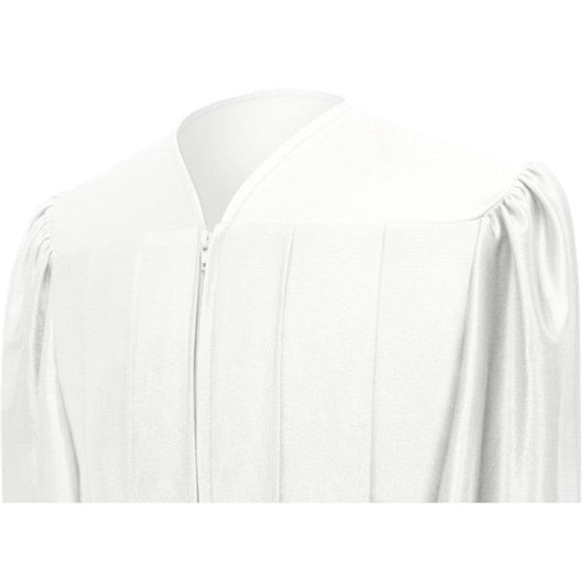 Shiny White Bachelors Academic Cap & Gown - Graduation Cap&Gown