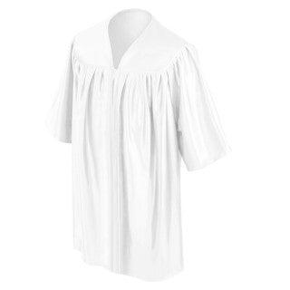 Shiny White Kindergarten/Preschool Gown - Graduation Cap&Gown