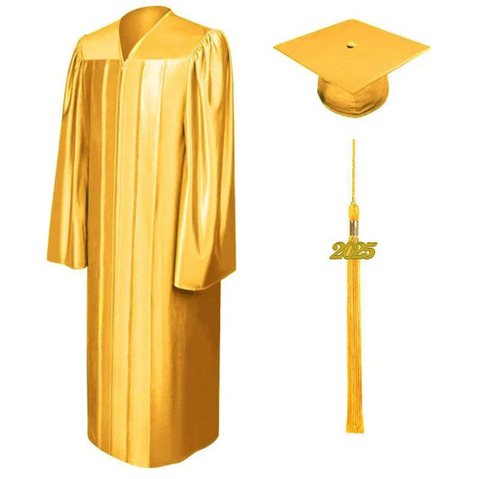 Shiny Antique Gold Junior High/Middle School Cap & Gown - Graduation Cap&Gown