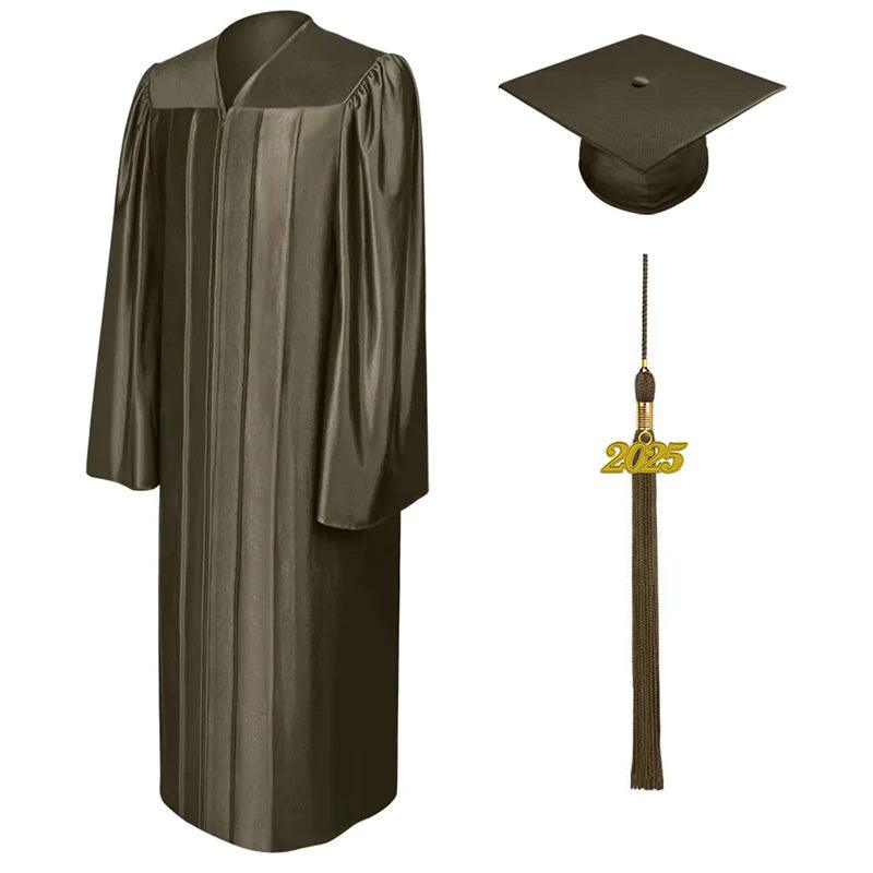 Shiny Brown Bachelors Academic Cap & Gown - Graduation Cap&Gown