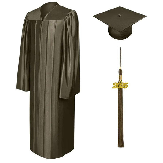 Shiny Brown Bachelors Cap & Gown - Graduation Cap&Gown