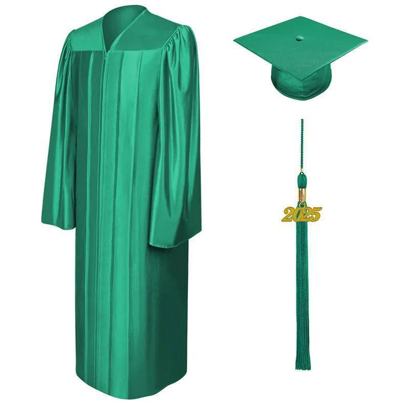 12 Colors Shiny Elementary Graduation Cap and Gown - Graduation Cap&Gown