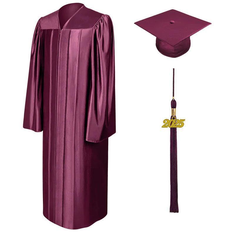 12 Colors Shiny Elementary Graduation Cap and Gown - Graduation Cap&Gown