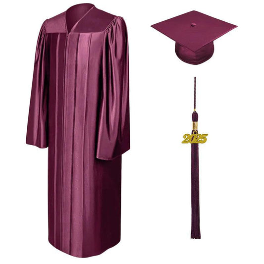 Shiny Maroon Junior High/Middle School Cap & Gown - Graduation Cap&Gown