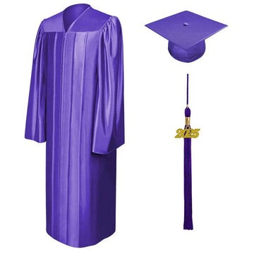 Shiny Purple Bachelors Cap & Gown - Graduation Cap&Gown