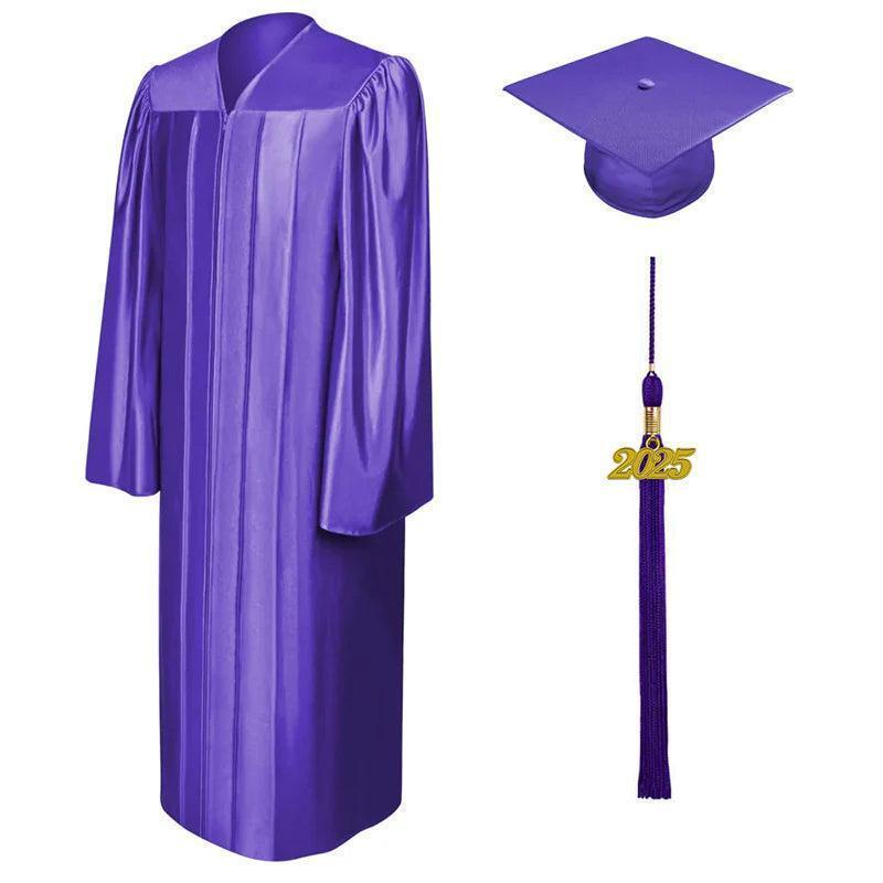12 Colors Shiny Elementary Graduation Cap and Gown - Graduation Cap&Gown