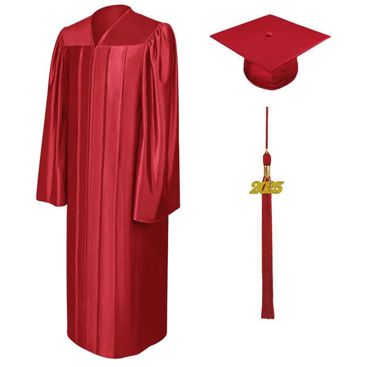 Shiny Red Junior High/Middle School Cap & Gown - Graduation Cap&Gown