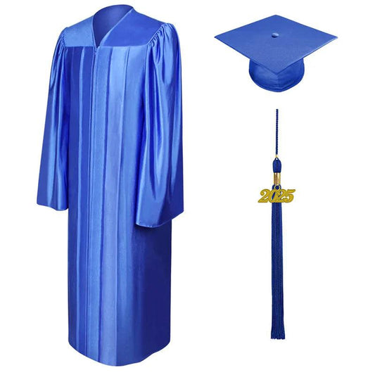 Shiny Royal Blue Junior High/Middle School Cap & Gown - Graduation Cap&Gown