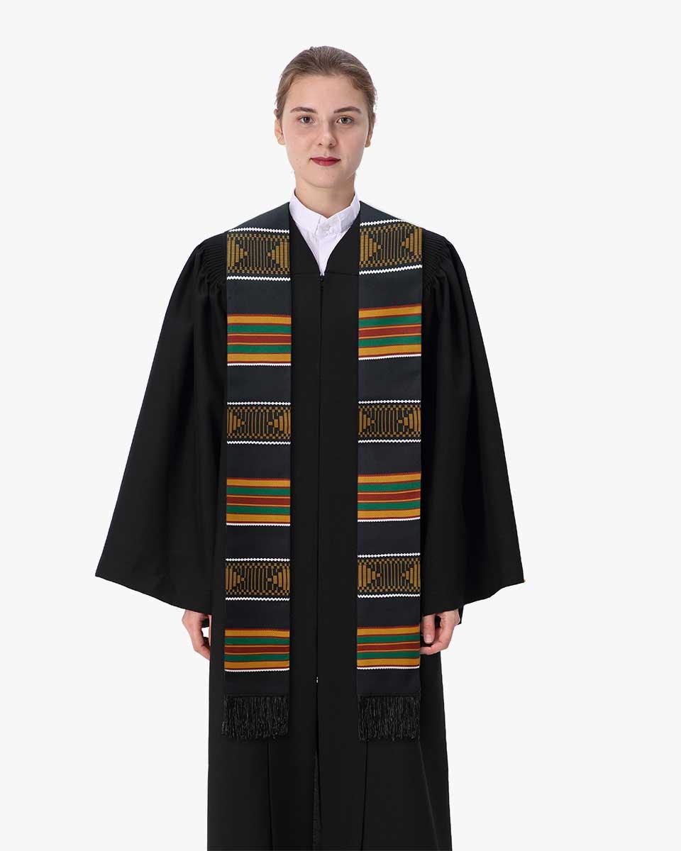 Kente Graduation Stole with Black Tassel - Graduation Cap&Gown