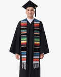 Mexican Serape Graduation Stole with White Tassel - 7 Colors Available - Graduation Cap&Gown