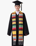Mexican Serape Graduation Stole with White Tassel - 7 Colors Available - Graduation Cap&Gown