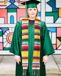 Mexican Serape Graduation Stole with White Tassel - 7 Colors Available - Graduation Cap&Gown
