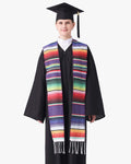 Mexican Serape Graduation Stole with White Tassel - 7 Colors Available - Graduation Cap&Gown