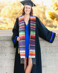 Mexican Serape Graduation Stole with White Tassel - 7 Colors Available - Graduation Cap&Gown